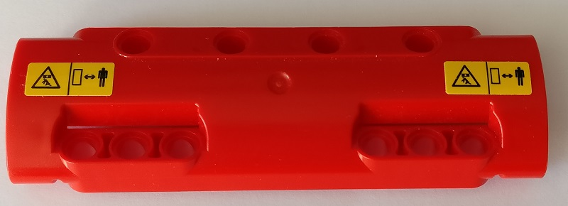 Technic, Panel Curved 11 x 3 with 10 Pin Holes through Panel Surface with Warning Signs Pattern (Stickers) - Set 42082