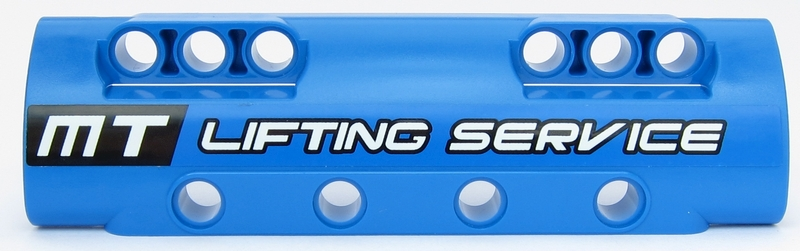 Technic, Panel Curved 11 x 3 with 10 Pin Holes through Panel Surface with White 'MT LIFTING SERVICE' Pattern (Sticker) - Set 42042