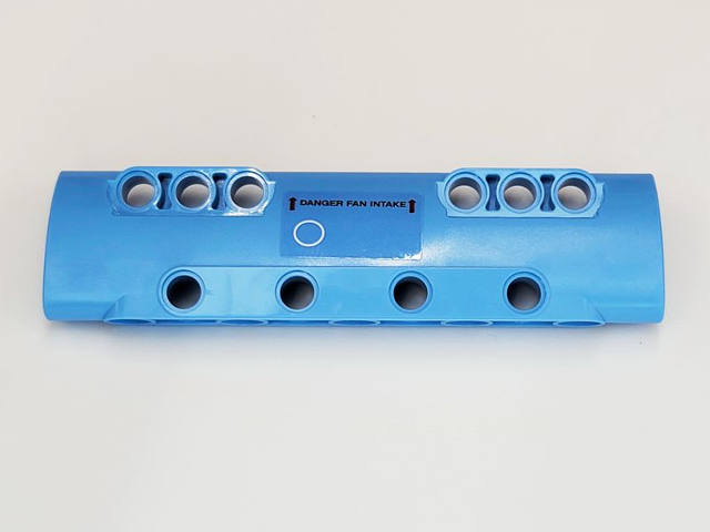 Technic, Panel Curved 11 x 3 with 10 Pin Holes through Panel Surface with White Circle and Black 'DANGER FAN INTAKE' Pattern Side B (Sticker) - Set 42066