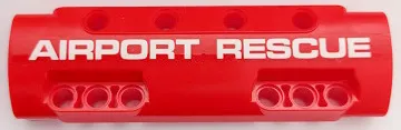 Technic, Panel Curved 11 x 3 with 10 Pin Holes through Panel Surface with White 'AIRPORT RESCUE' Pattern (Sticker) - Set 42068