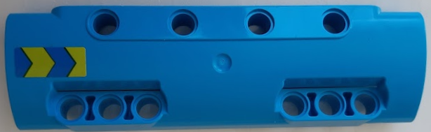 Technic, Panel Curved 11 x 3 with 10 Pin Holes through Panel Surface with Blue and Lime Chevrons Pattern Model Right Side (Sticker) - Set 42091