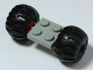 Plate, Modified 2 x 2 with Red Wheels with 2 Black Wheel Full Rubber Balloon with Axle Hole (122c01 / 4288)