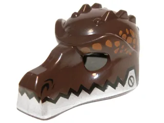 Minifigure, Headgear Mask Crocodile with Silver Lower Jaw Pattern