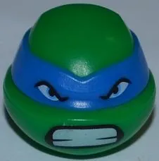 Minifigure, Head, Modified Ninja Turtle with Blue Mask and Teeth Pattern (Leonardo)