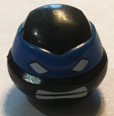 Minifigure, Head, Modified Ninja Turtle with Blue Mask and Teeth Pattern (Shadow Leonardo)