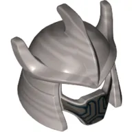 Minifigure, Headgear Helmet Trident Shaped with Face Mask with Black Lines Pattern