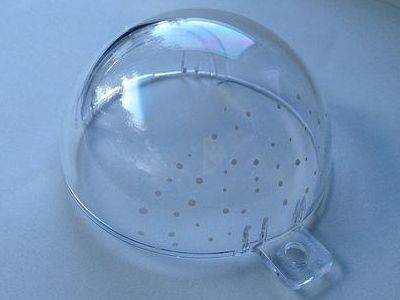 Cylinder Hemisphere Bauble Half with White Dots Pattern