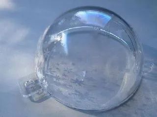 Cylinder Hemisphere Bauble Half with White Snowflakes Pattern