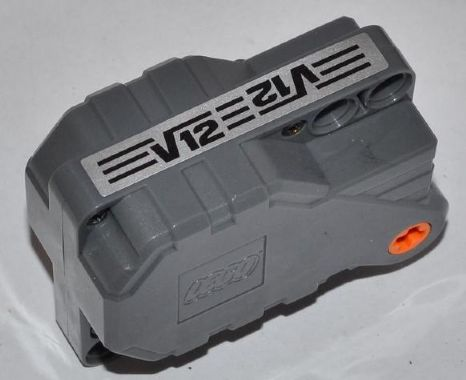 Pullback Motor 6 x 5 x 3 with Black Stripes and 'V12' Pattern (Sticker) - Set 42011