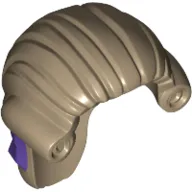 Minifigure, Hair Long Tied Back with Dark Purple Ribbon Pattern