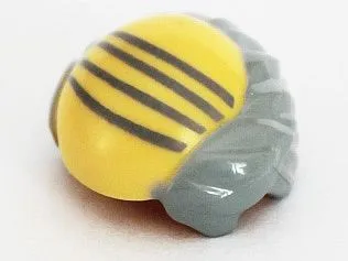 Minifigure, Hair Male Bald Top with Light Bluish Gray Short Hair and Combover Lines Pattern