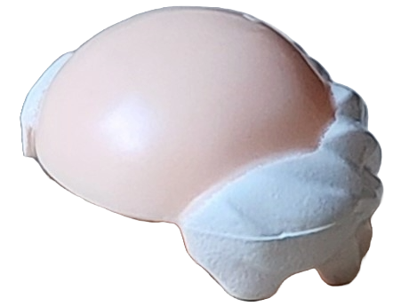 Minifigure, Hair Male Bald Top with White Short Hair Pattern