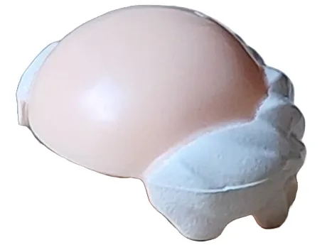 Minifigure, Hair Male Bald Top with White Short Hair Pattern