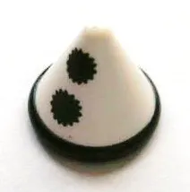 Minifigure, Headgear Hat, Cone with Black Band and Pom Poms Pattern