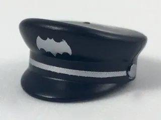 Minifigure, Headgear Cap, Captain with Silver Bat and Braid Pattern