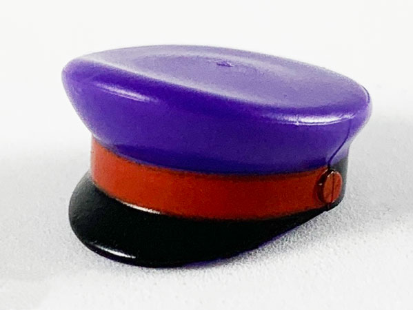 Minifigure, Headgear Cap, Captain with Black Visor and Red Braid Pattern