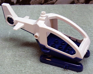 Duplo Helicopter Body Medium with Cabin (Skids not Removable) with Dark Blue Base, Small Propeller Pin
