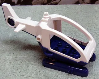 Duplo Helicopter Body Medium with Cabin (Skids not Removable) with Dark Blue Base, Small Propeller Pin