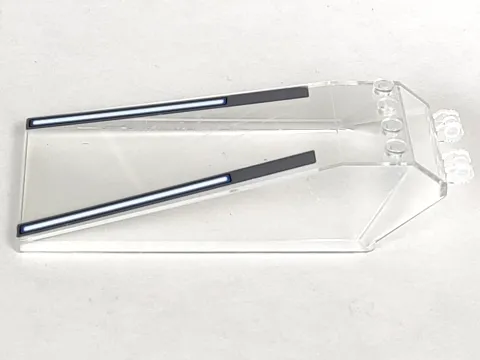 Windscreen 12 x 6 x 2 with Locking Dual 2 Fingers Hinge with SW Dark Bluish Gray, Dark Blue and White Stripes Pattern (Stickers) - Set 75155