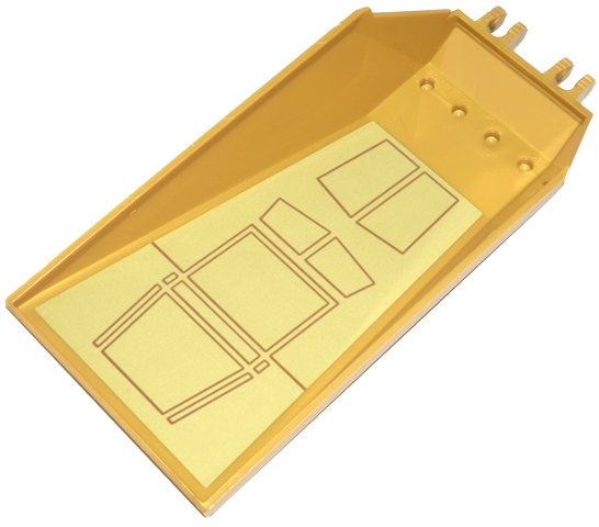 Windscreen 12 x 6 x 2 with Locking Dual 2 Fingers Hinge with Dark Orange Lines and Panels on Gold Background Pattern (Sticker) - Set 76210