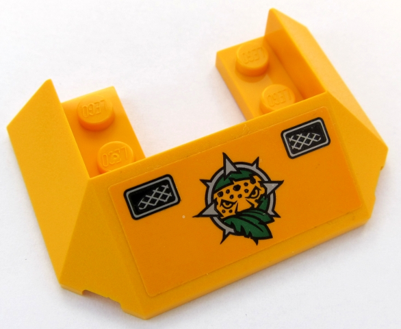 Wedge 6 x 4 Cutout (Train Roof) with 5 Large Bottom Tubes with Leopard Head, Leaves and Grille Pattern (Sticker) - Set 60159
