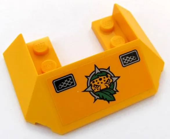Wedge 6 x 4 Cutout (Train Roof) with 5 Large Bottom Tubes with Leopard Head, Leaves and Grille Pattern (Sticker) - Set 60159