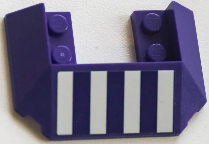 Wedge 6 x 4 Cutout (Train Roof) with 5 Large Bottom Tubes with 4 White Stripes Pattern (Sticker) - Set 41167