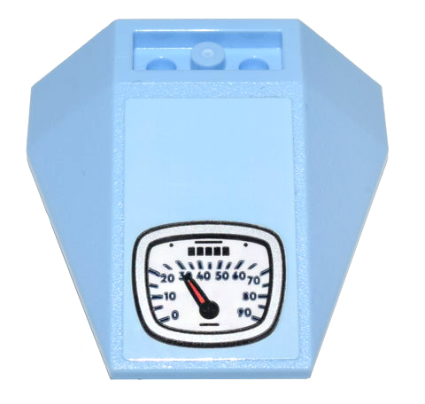 Wedge 4 x 4 Triple Inverted with Connections between 4 Studs with Silver and White Speedometer Pattern (Sticker) - Set 10298