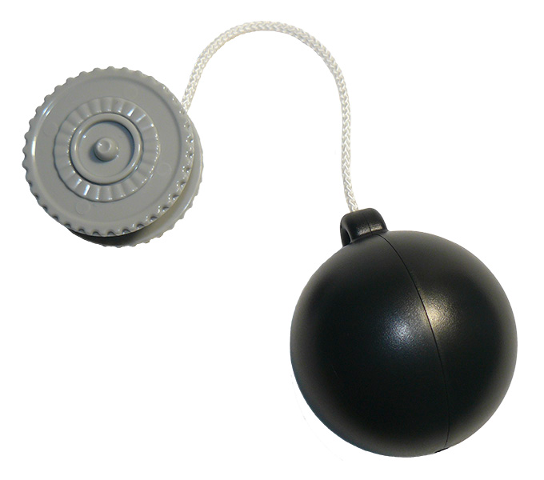 Duplo Winch Drum Narrow Ridged with White String and Black Wrecking Ball