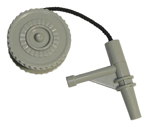 Duplo Winch Drum Narrow Ridged with Black String and Light Bluish Gray Nozzle