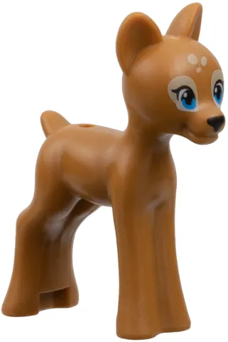 Deer, Friends Style, Baby Fawn with Medium Azure Eyes, Black Eyelashes and Nose, Tan Eye Patches and Spots Pattern