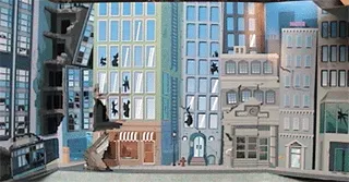 Paper Part for Set 1349 - Cardboard Backdrop with Destroyed City Street Pattern