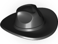 Minifigure, Headgear Hat, Very Wide Brim, Outback Style (Fedora)