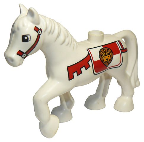 Duplo Horse with Saddle with Crowned Lion Pattern