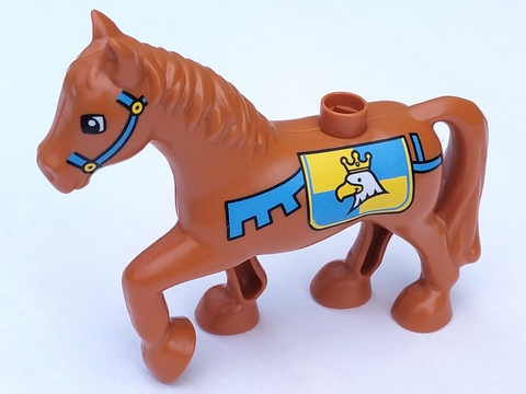 Duplo Horse with Saddle with Crowned Eagle Pattern