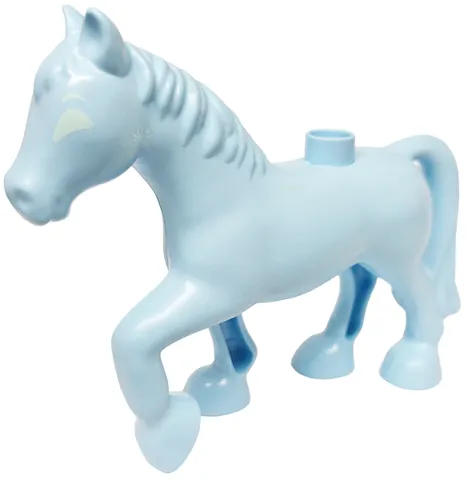 Duplo Horse with Light Aqua Eyes Pattern (Frozen Nokk)