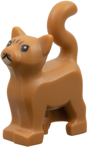 Cat, Standing with Black Eyes with Eyelids, Nougat Nose, Tan Chin, Reddish Brown Stripes on Forehead Pattern (HP Crookshanks)