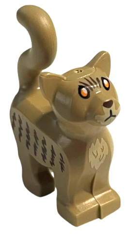 Cat, Standing with Orange Eyes, Dark Brown Nose and Stripes, Tan Muzzle and Chest Pattern (HP Mrs. Norris)