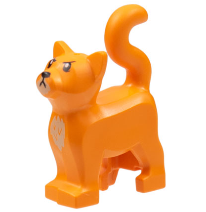 Cat, Standing with Black Eyes and Nose, Tan Chin and Chest, Angry Face Pattern (HP Crookshanks)