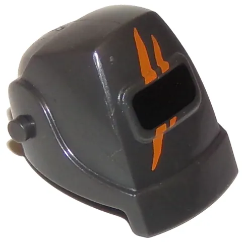 Minifigure, Headgear Helmet Welding with Orange Claw Marks Pattern