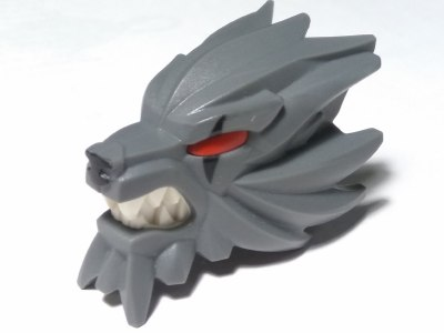 Large Figure Head Modified Chima Wolf with Red Eyes and White Teeth Pattern