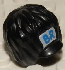 Minifigure, Headgear Hat, Royal Guard Bearskin Short with Blue 'BR' on White Background Pattern