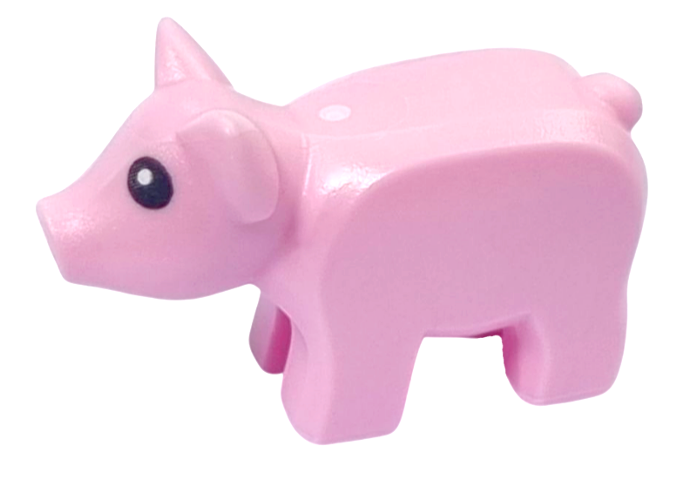 Pig, Baby Piglet with Black Eyes and White Pupils Pattern