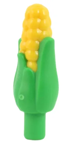Corn Cob with Husk and Molded Yellow Kernels Pattern (Maize)