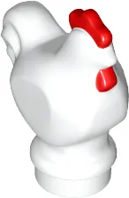 Chicken, Wide Base with Molded Red Comb and Wattle Pattern