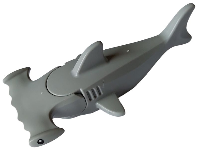 Shark, Hammerhead with Debossed Gills with Black Eyes with White Pupils Pattern