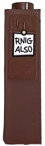 Brick 1 x 1 x 3 with Black 'RNIG ALSO' on White Note Pattern (Sticker) - Set 21326