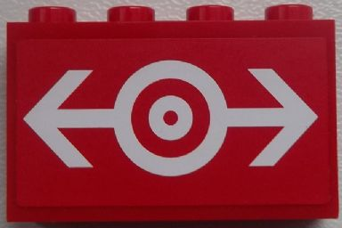 Panel 1 x 4 x 2 with Side Supports - Hollow Studs with Train Logo White Pattern (Sticker) - Set 60052