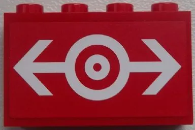 Panel 1 x 4 x 2 with Side Supports - Hollow Studs with Train Logo White Pattern (Sticker) - Set 60052