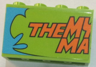 Panel 1 x 4 x 2 with Side Supports - Hollow Studs with Orange 'THE MY MA' Pattern (Sticker) - Set 75902